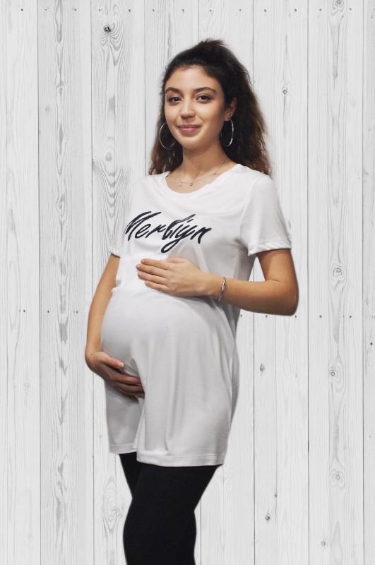 Merliyn nakışlı hamile tshirt MR-31N