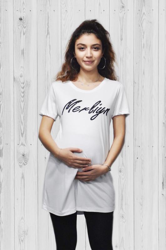 Merliyn nakışlı hamile tshirt MR-31N